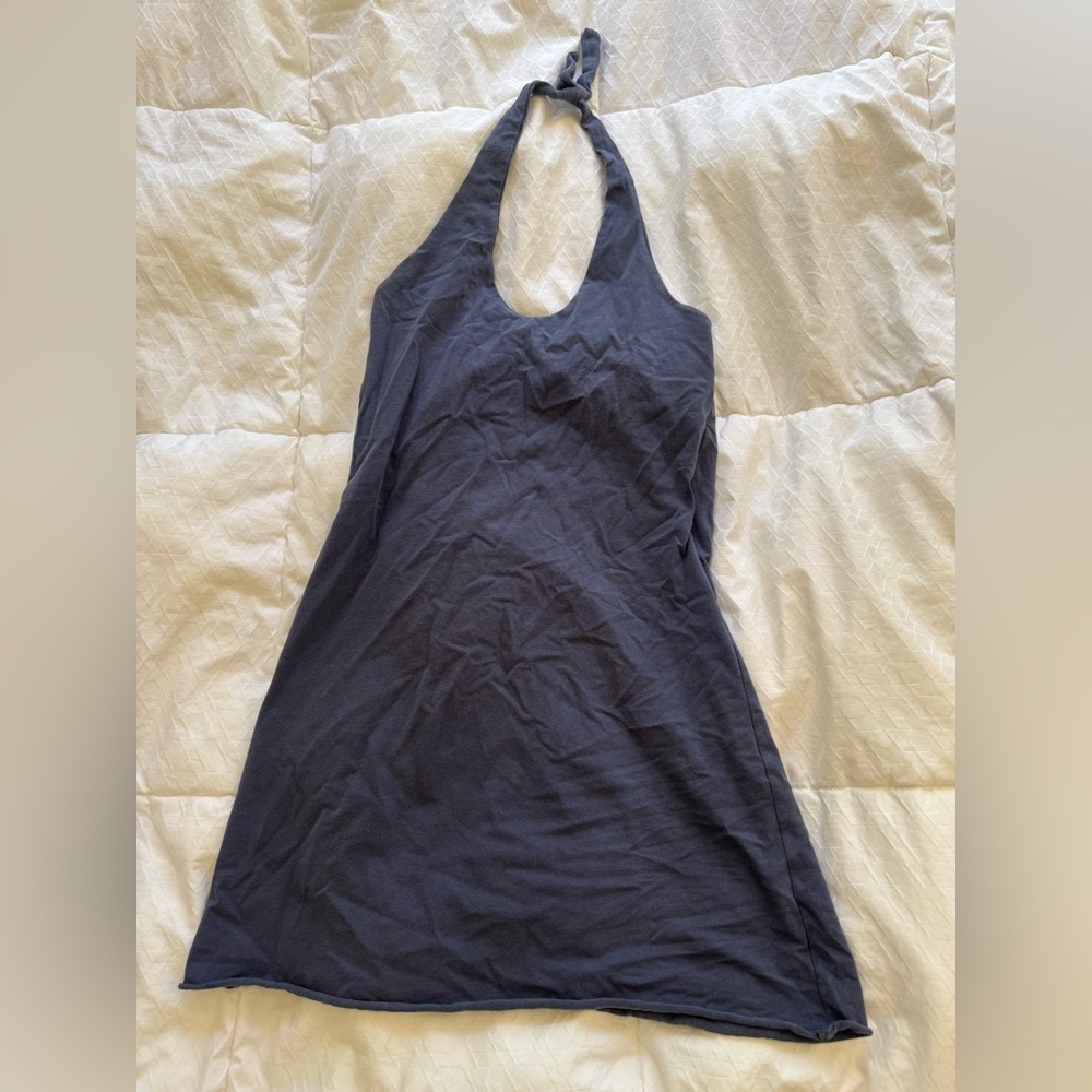 Brandy Melville Josie Halter Navy Blue Dress in great condition!